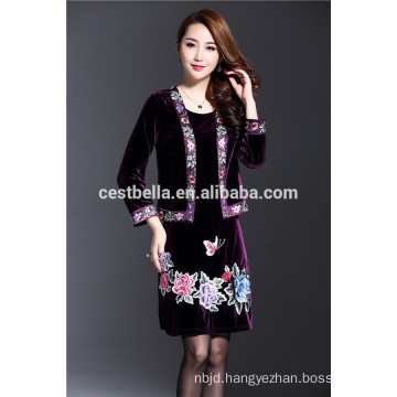 Autumn Purple Trench Coat of Velvet and Spandex For Women Manufacture Expert Exporter From Guangzhou